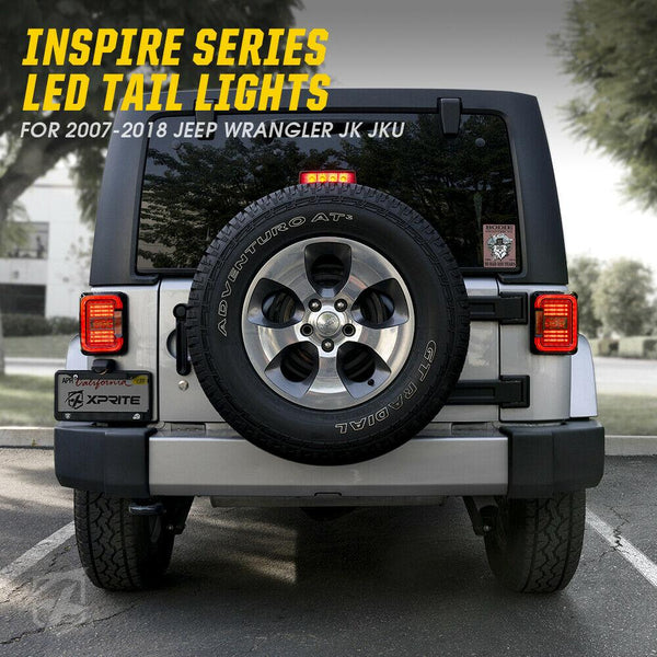 Inspire Series LED Taillights For 2007 2018 Jeep Wrangler JK Clear