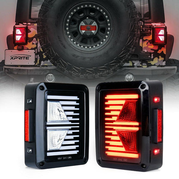 Linear Series LED Taillights For 2007 - 2018 Jeep Wrangler JK JKU - Clear