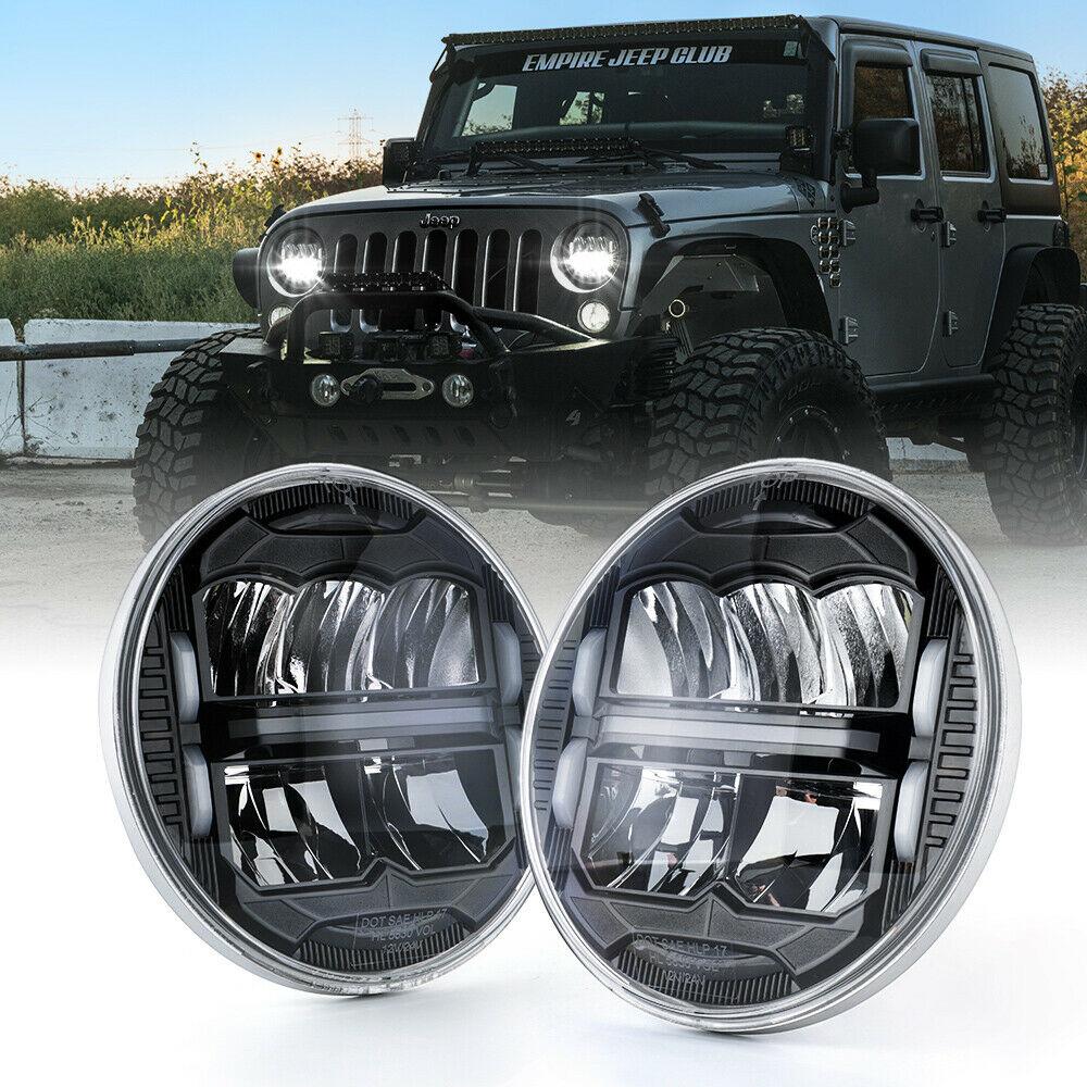 7&quot; Division Series 60W LED Headlights With DRL For 1997-2018 Jeep Wrangler TJ JK Head Lights 