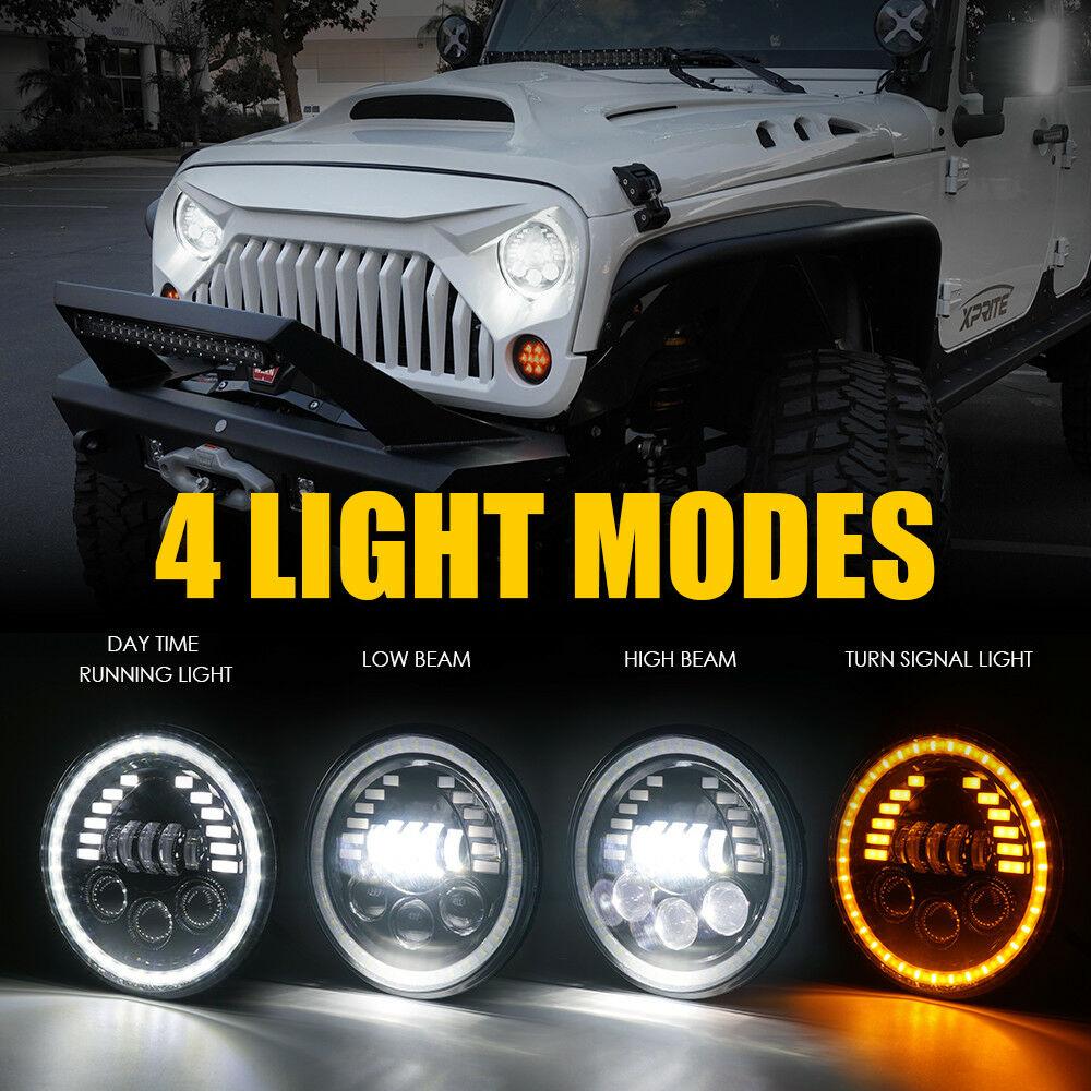 7&quot; Prism Series 85W LED Headlights With DRL For 1997-2018 Jeep Wrangler TJ JK Head Lights 