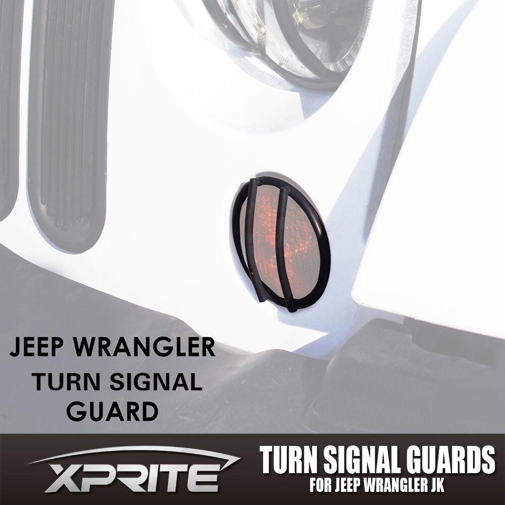 Black Turn Signal Guards for 2007 - 2018 Jeep Wrangler JK Light Guards 