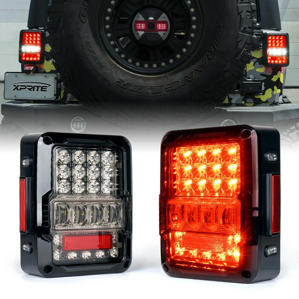 Destroyer Series LED Taillights For 2007 - 2018 Jeep Wrangler JK - Clear Tail Lights 
