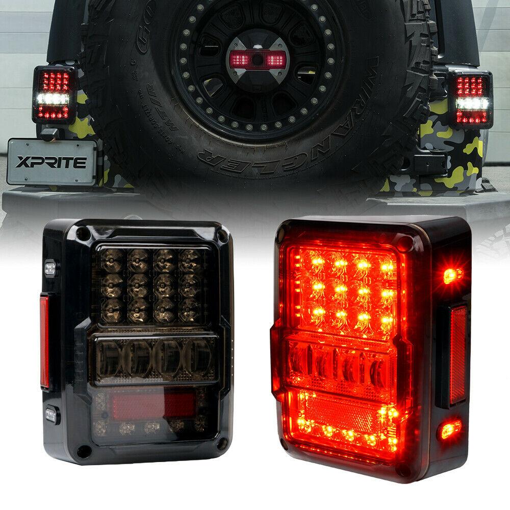 Destroyer Series LED Taillights For 2007 - 2018 Jeep Wrangler JK - Smoke Tail Lights 