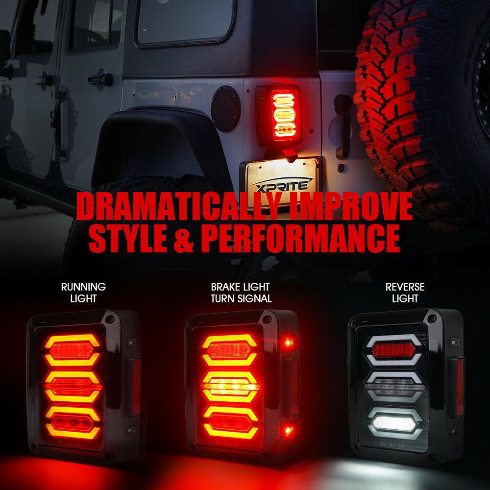Diamond Series LED Taillight For 2007 - 2018 Jeep Wrangler JK JKU - Clear Tail Lights 