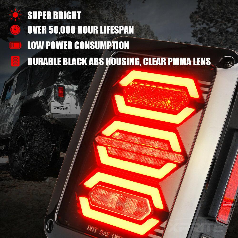 Diamond Series LED Taillight For 2007 - 2018 Jeep Wrangler JK JKU - Clear Tail Lights 