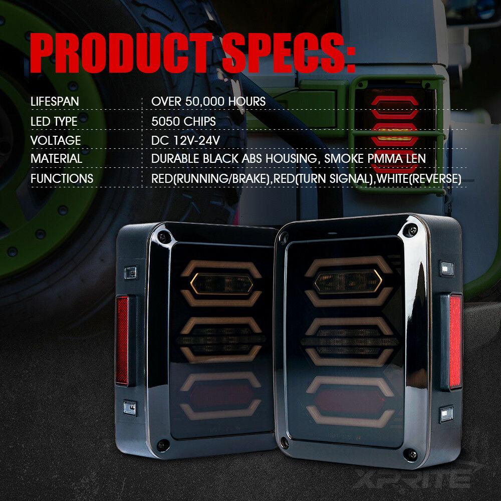 Diamond Series LED Taillight For 2007 - 2018 Jeep Wrangler JK JKU - Smoke Tail Lights 
