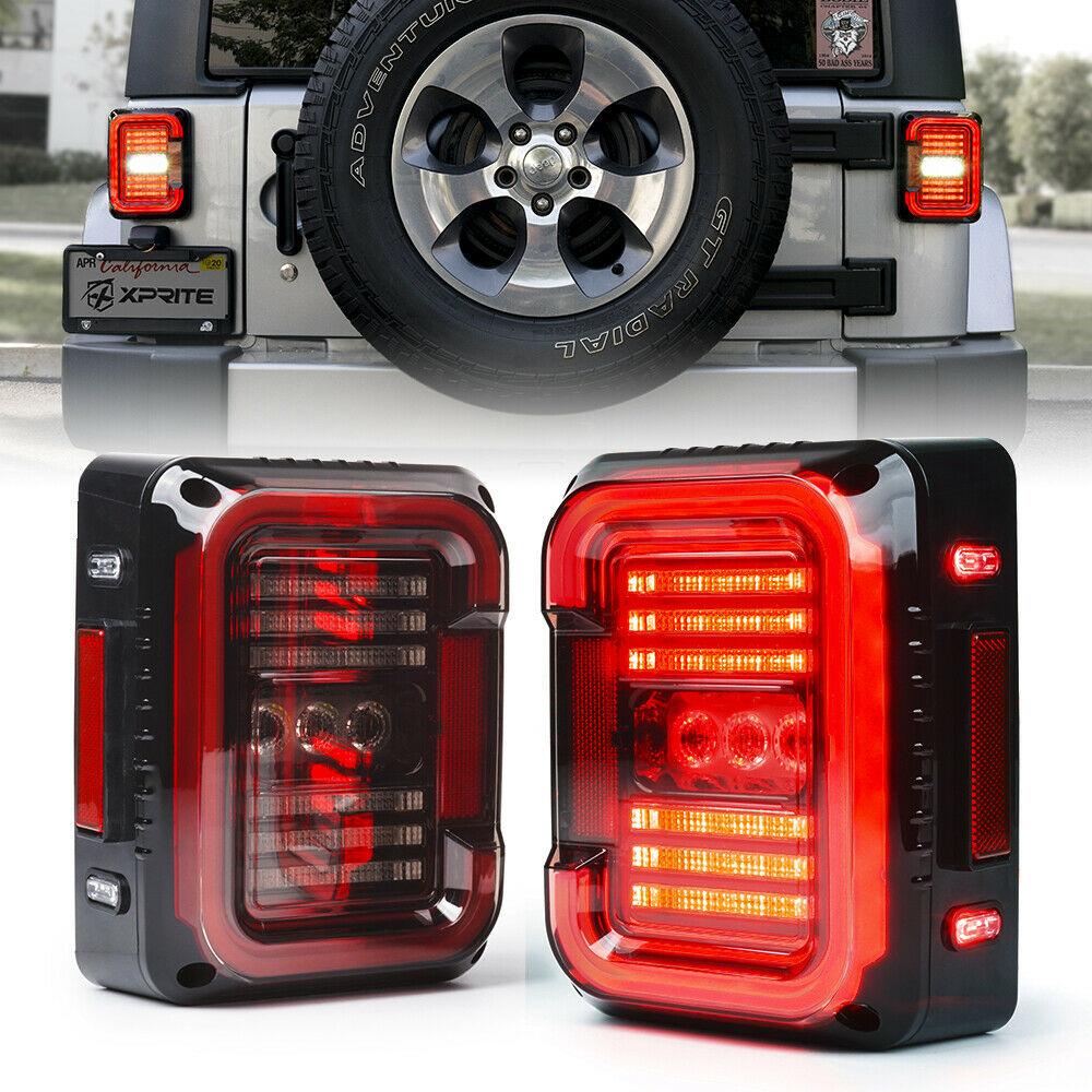 Inspire Series LED Taillights For 2007 - 2018 Jeep Wrangler JK - Clear Tail Lights 
