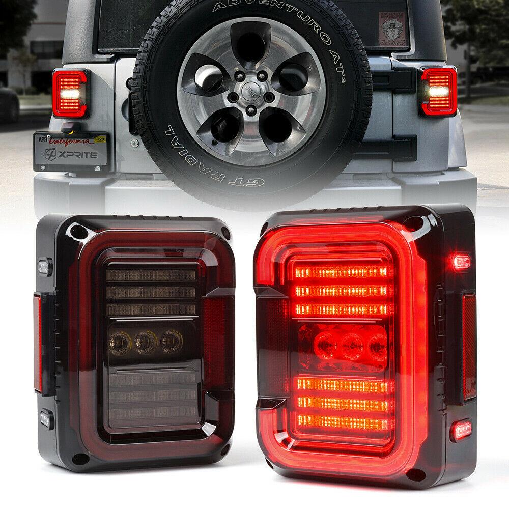 Inspire Series LED Taillights For 2007 - 2018 Jeep Wrangler JK - Smoke Tail Lights 