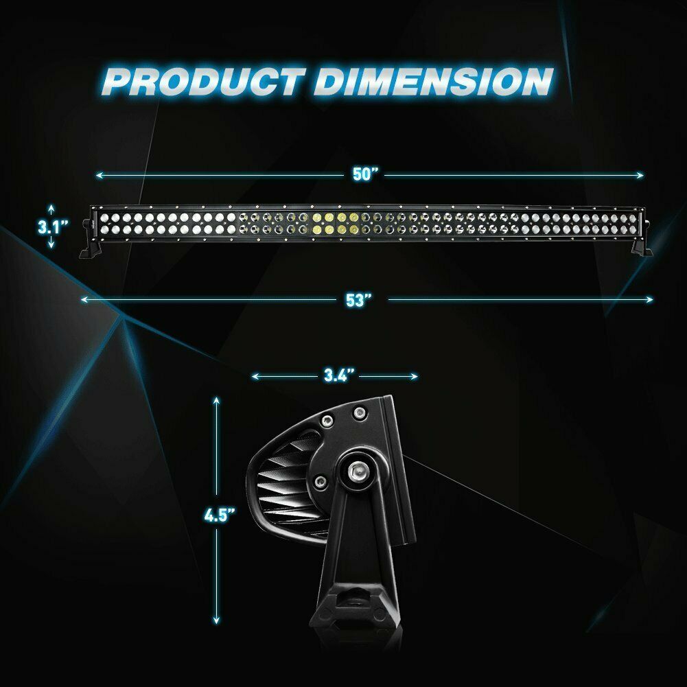 LED 50&#39;&#39; Curved Light Bar with Wiring Harness and Rocker Switch Light Bars 